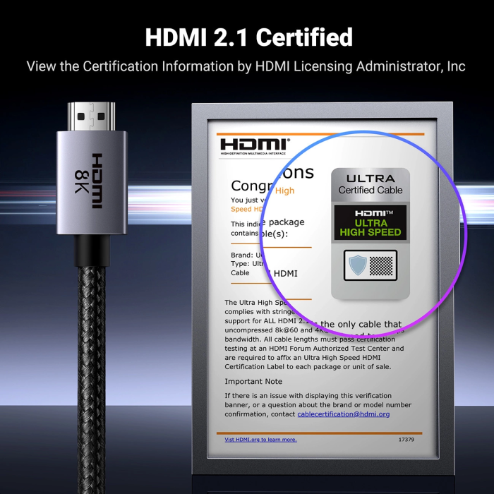 Ugreen 8K Ultra HDMI 2.1 kabel - 5M UGREEN Ugreen 8K Ultra HDMI 2.1 kabel - 5M