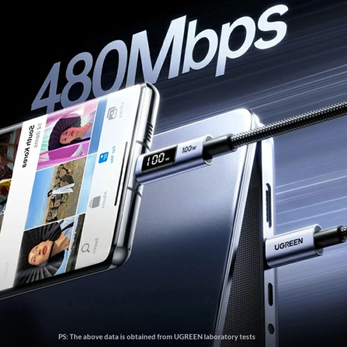 Ugreen USB-C na USB-C PD 3.0 polnilni kabel 100W, 1M UGREEN Ugreen USB-C na USB-C PD 3.0 polnilni kabel 100W, 1M
