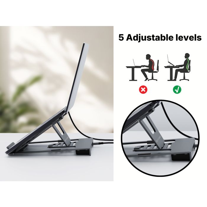 Sandberg stojalo za prenosnik s priklopno postajo USB-C 8-v-1 SANDBERG Sandberg stojalo za prenosnik s priklopno postajo USB-C 8-v-1