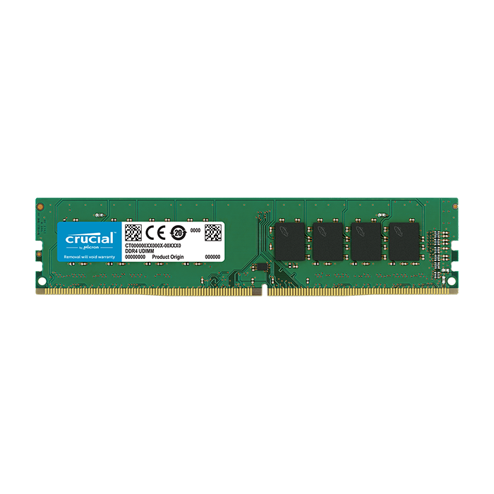 Crucial 8GB DDR4-2400 UDIMM PC4-19200 CL17, 1.2V Single Ranked Crucial 8GB DDR4-2400 UDIMM PC4-19200 CL17, 1.2V Single Ranked