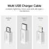 Ugreen USB 2.0 na Micro USB+Lightning+Type C (3 v 1) podatkovni kabel pleten 1,5m Ugreen USB 2.0 na Micro USB+Lightning+Type C (3 v 1) podatkovni kabel pleten 1,5m