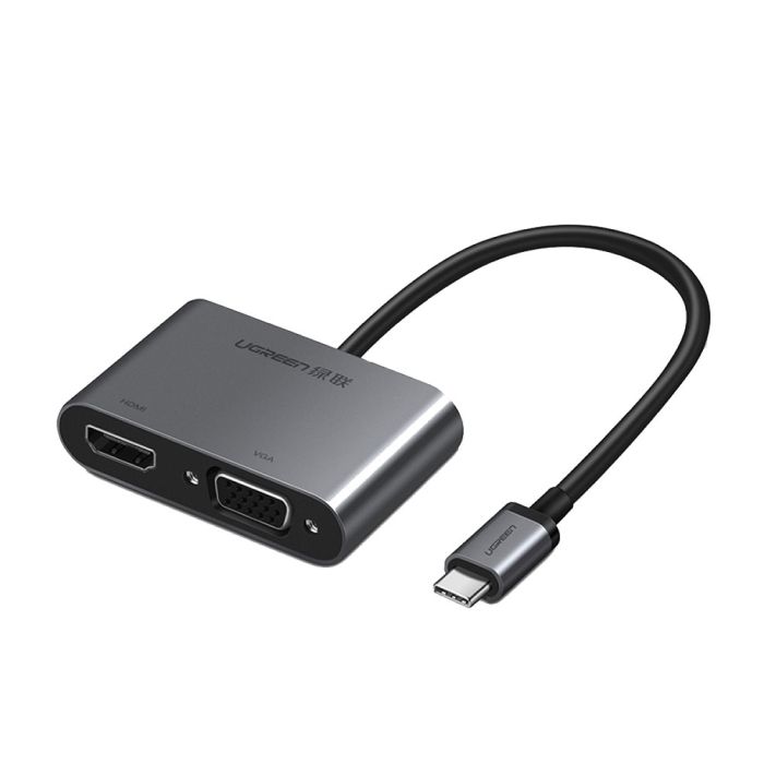 Ugreen USB-C na HDMI in VGA + PD adapter siv - box Ugreen USB-C na HDMI in VGA + PD adapter siv - box