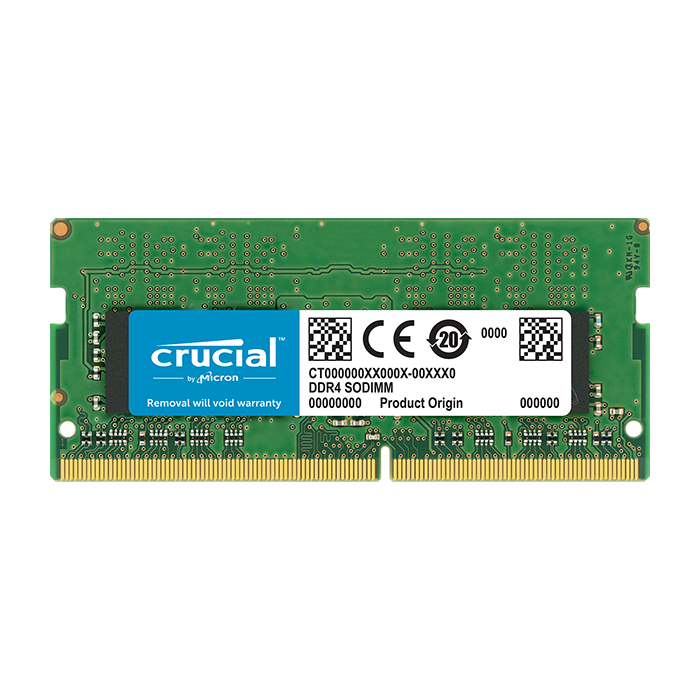Crucial 8GB DDR4-2400 SODIMM PC4-19200 CL17, 1.2V Single Ranked Crucial 8GB DDR4-2400 SODIMM PC4-19200 CL17, 1.2V Single Ranked