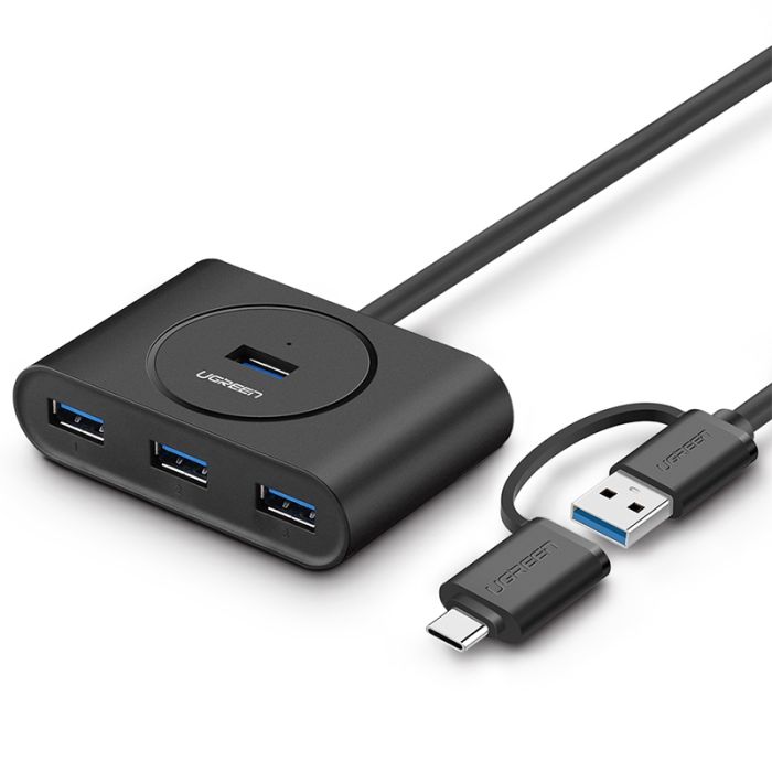 Ugreen USB 3.0 Hub z USB-C 3.1 OTG adapterjem 1M - box Ugreen USB 3.0 Hub z USB-C 3.1 OTG adapterjem 1M - box