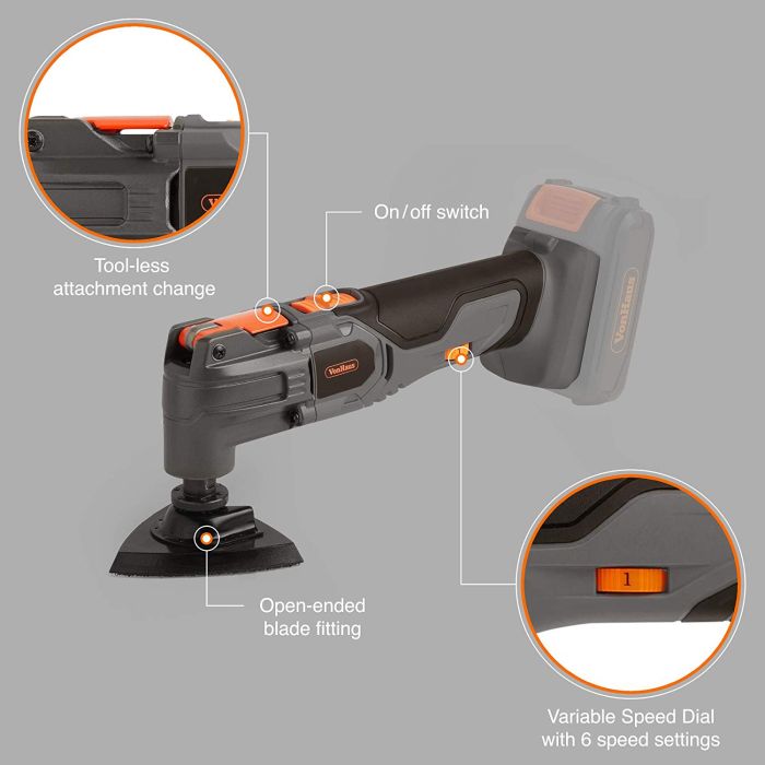 VonHaus E-Series akumulatorski večnamenski brusilnik 18V VonHaus E-Series akumulatorski večnamenski brusilnik 18V