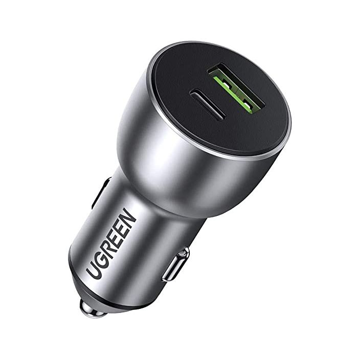 Ugreen avtopolnilec USB + USB-C PD 36W siv - box Ugreen avtopolnilec USB + USB-C PD 36W siv - box