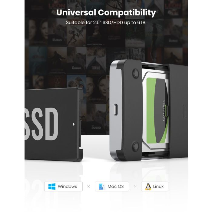 Ugreen 2.5 SATA ohišje za disk srebrn - box Ugreen 2.5 SATA ohišje za disk srebrn - box