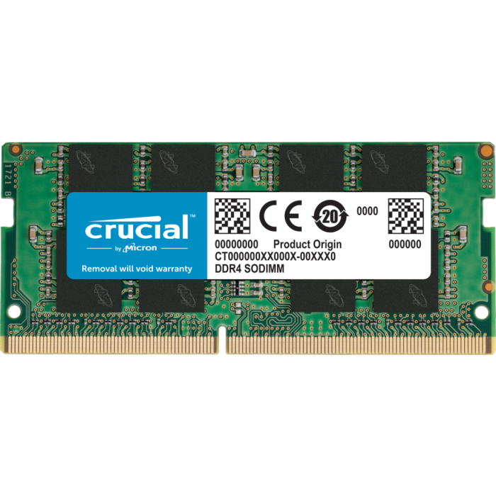 Crucial 8GB DDR4-3200 SODIMM PC4-25600 CL22, 1.2V Crucial 8GB DDR4-3200 SODIMM PC4-25600 CL22, 1.2V