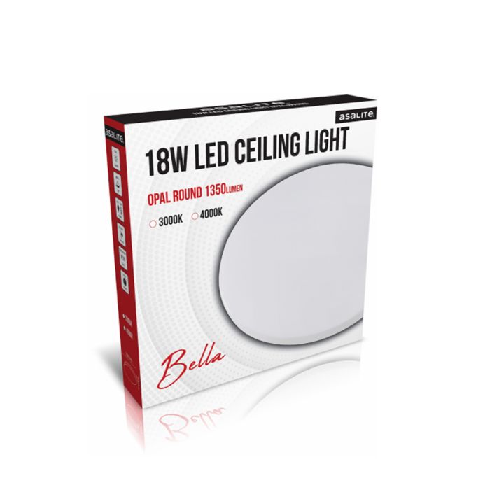 Stropna LED luč, okrogla, 18W OPAL, 3000K, 1350lm Stropna LED luč, okrogla, 18W OPAL, 3000K, 1350lm