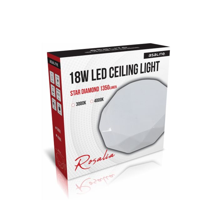 Stropna LED luč, diamant, 18W STAR, 3000K, 1350lm Stropna LED luč, diamant, 18W STAR, 3000K, 1350lm