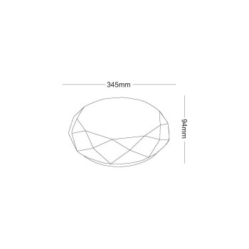 Stropna LED luč, diamant, 24W STAR, 3000K, 1800lm