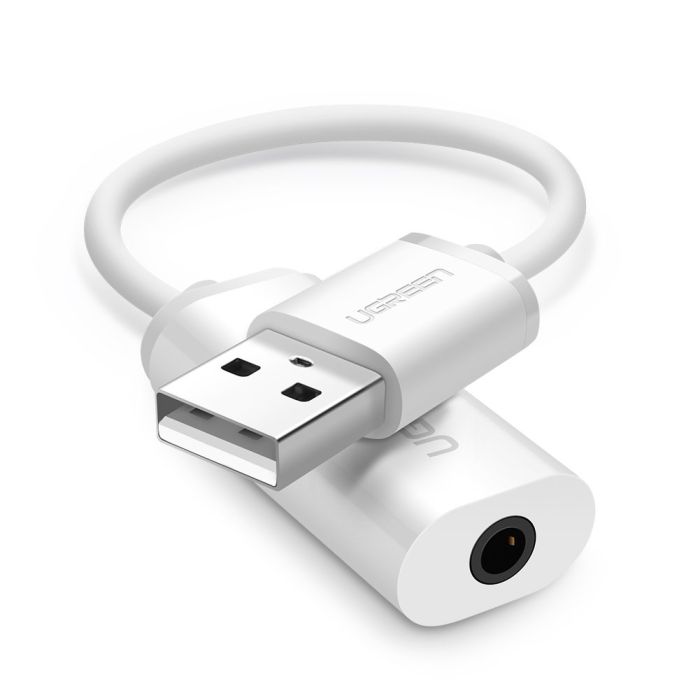 Ugreen adapter za zvok USB-A na 3.5 mm Aux Bel - box Ugreen adapter za zvok USB-A na 3.5 mm Aux Bel - box