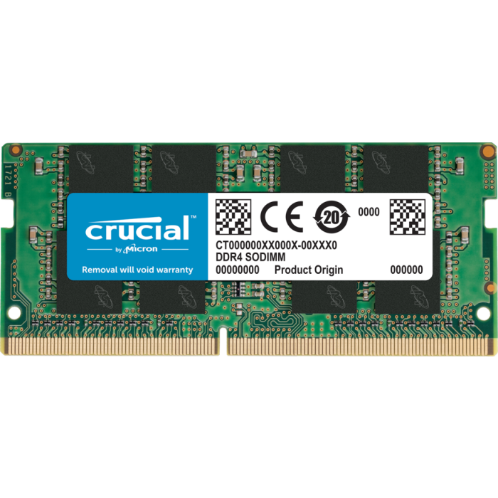 Crucial 16GB DDR4-3200 SODIMM PC4-25600 CL22, 1.2V Crucial 16GB DDR4-3200 SODIMM PC4-25600 CL22, 1.2V