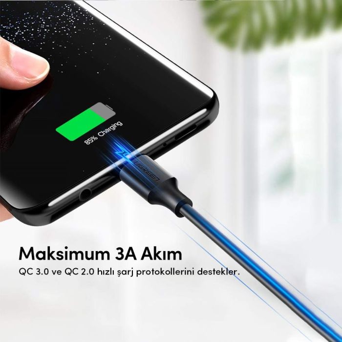 UGREEN USB-A 2.0 na USB-C kabel 1.5m (črn) - polybag UGREEN USB-A 2.0 na USB-C kabel 1.5m (črn) - polybag