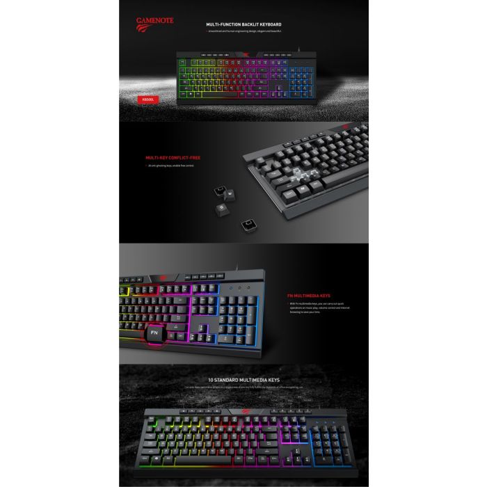 HAVIT Gamenote USB tipkovnica HV-KB500L / SLO HAVIT Gamenote USB tipkovnica HV-KB500L / SLO