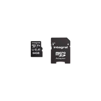 Integral 64GB High Speed microSDHC/XC V10 UHS-I U1+adapter Integral 64GB High Speed microSDHC/XC V10 UHS-I U1+adapter