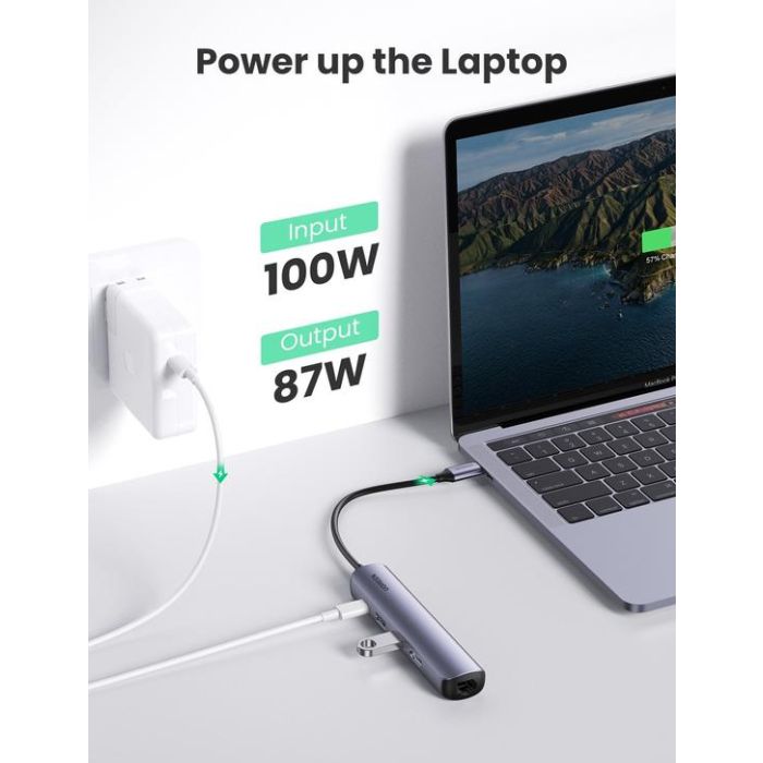 UGREEN 5v1 USB-C Hub, USB 3.0 A+HDMI+RJ45+PD - box UGREEN 5v1 USB-C Hub, USB 3.0 A+HDMI+RJ45+PD - box