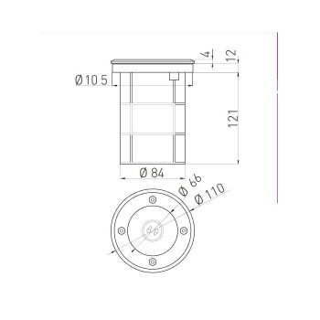 GTV zunanja talna svetilka ALFA-O 1x GU10 230V IP67