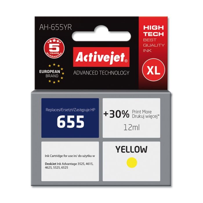 ActiveJet rumeno črnilo HP CZ112AE 655 ActiveJet rumeno črnilo HP CZ112AE 655