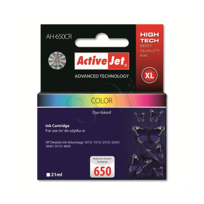 ActiveJet barvno črnilo HP CZ102AE 650 ActiveJet barvno črnilo HP CZ102AE 650