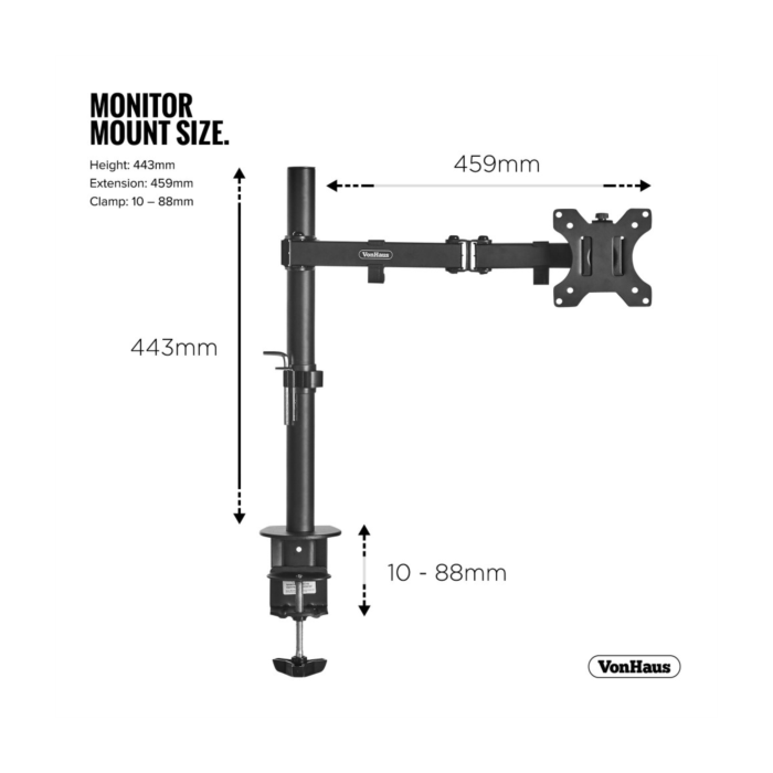 VonHaus enojni namizni nosilec za monitor (13-32) VonHaus enojni namizni nosilec za monitor (13-32)
