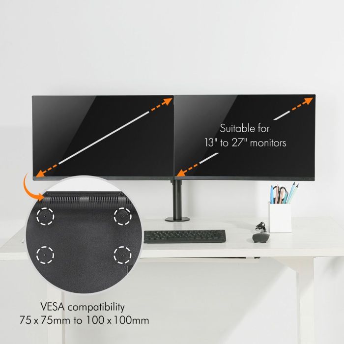 VonHaus dvojni namizni nosilec za dva monitorja (13 - 32) VonHaus dvojni namizni nosilec za dva monitorja (13 - 32)