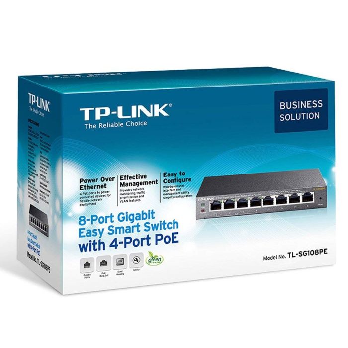 TP-Link 8-Portno Gigabit PoE Easy Smart Managed stikalo TP-Link 8-Portno Gigabit PoE Easy Smart Managed stikalo