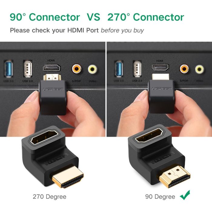 Ugreen HDMI M na Ž Adapter kotni - polybag Ugreen HDMI M na Ž Adapter kotni - polybag