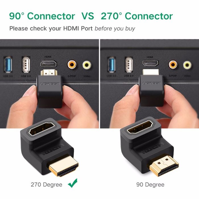 Ugreen HDMI M na Ž Adapter kotni - polybag Ugreen HDMI M na Ž Adapter kotni - polybag
