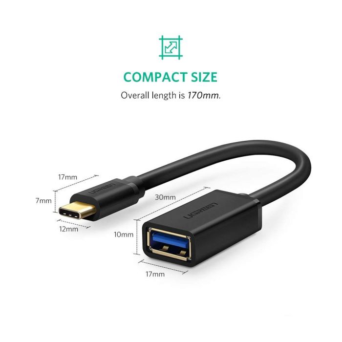 Ugreen USB-C (M) na USB 3.0 (Ž) OTG kabel črn - polybag Ugreen USB-C (M) na USB 3.0 (Ž) OTG kabel črn - polybag