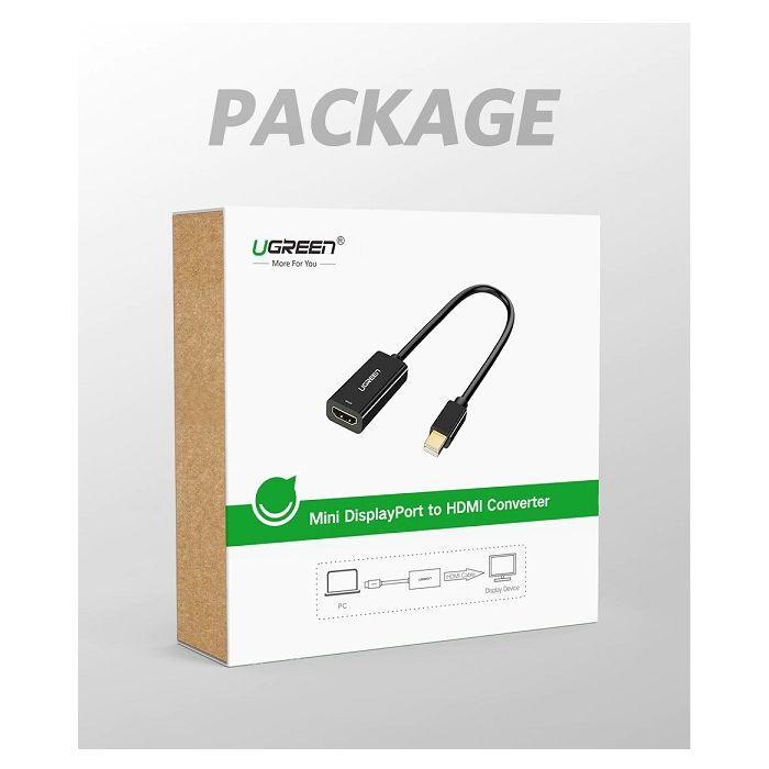 Ugreen Mini DisplayPort na HDMI (Ž) 4K adapter črn - box Ugreen Mini DisplayPort na HDMI (Ž) 4K adapter črn - box