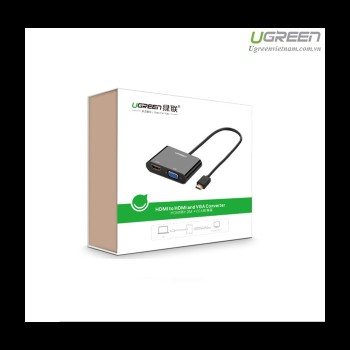 Ugreen HDMI na VGA+HDMI adapter črn - box