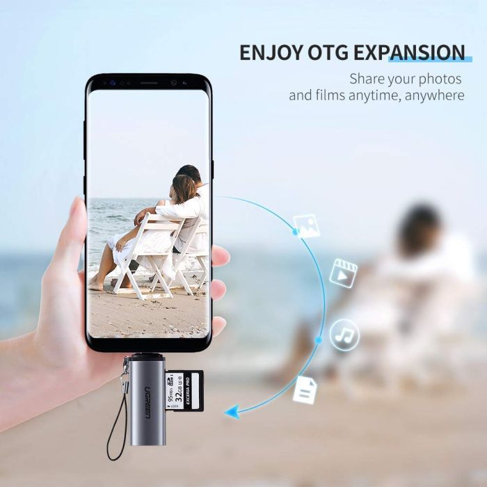 Ugreen USB-C OTG čitalec kartic TF/SD - box Ugreen USB-C OTG čitalec kartic TF/SD - box