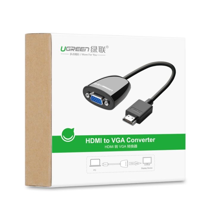 Ugreen HDMI na VGA adapter črn - box Ugreen HDMI na VGA adapter črn - box