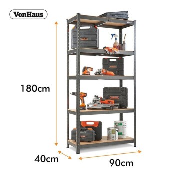 VonHaus 1.8m 5 polični regal HAMMERITE