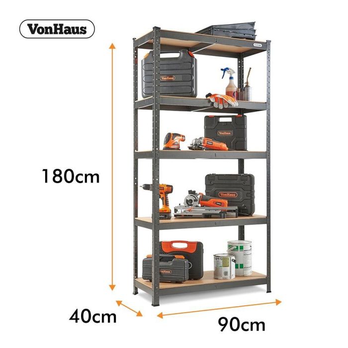 VonHaus 1.8m 5 polični regal HAMMERITE VonHaus 1.8m 5 polični regal HAMMERITE
