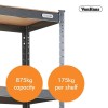 VonHaus 1.8m 5 polični regal HAMMERITE VonHaus 1.8m 5 polični regal HAMMERITE