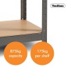 VonHaus 1.8m 5 polični regal HAMMERITE VonHaus 1.8m 5 polični regal HAMMERITE