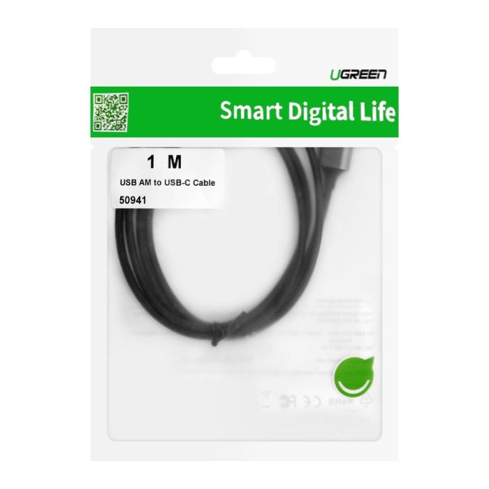 Ugreen USB A 2.0 na USB-C kotni kabel 1m - polybag Ugreen USB A 2.0 na USB-C kotni kabel 1m - polybag