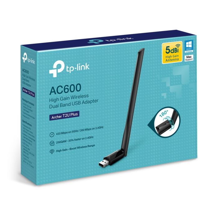 TP-LINK Archer T2U PLUS 600Mbps Dual Band brezžična USB mrežna kartica TP-LINK Archer T2U PLUS 600Mbps Dual Band brezžična USB mrežna kartica