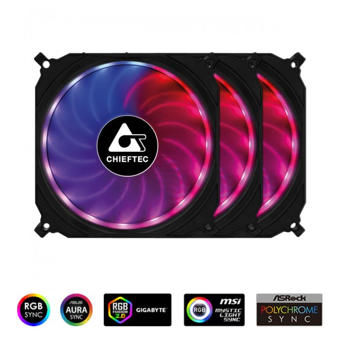 Chieftec TORNADO set RGB ventilatorjev (3x120mm) Chieftec TORNADO set RGB ventilatorjev (3x120mm)