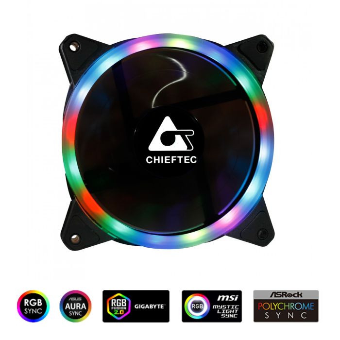 Chieftec RGB RAINBOW ventilator 120mm Chieftec RGB RAINBOW ventilator 120mm