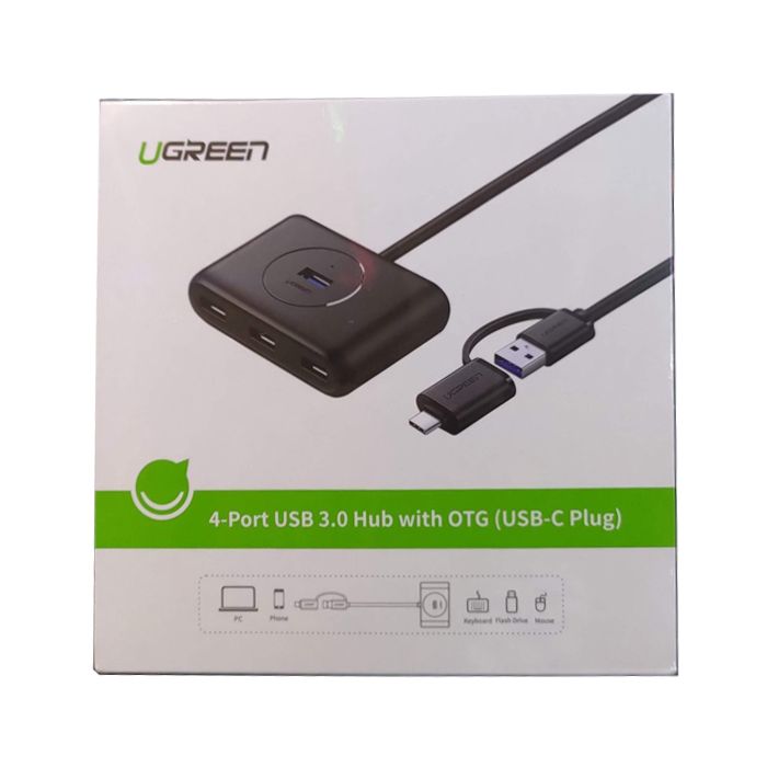 Ugreen USB 3.0 Hub z USB-C 3.1 OTG adapterjem 1M - box Ugreen USB 3.0 Hub z USB-C 3.1 OTG adapterjem 1M - box