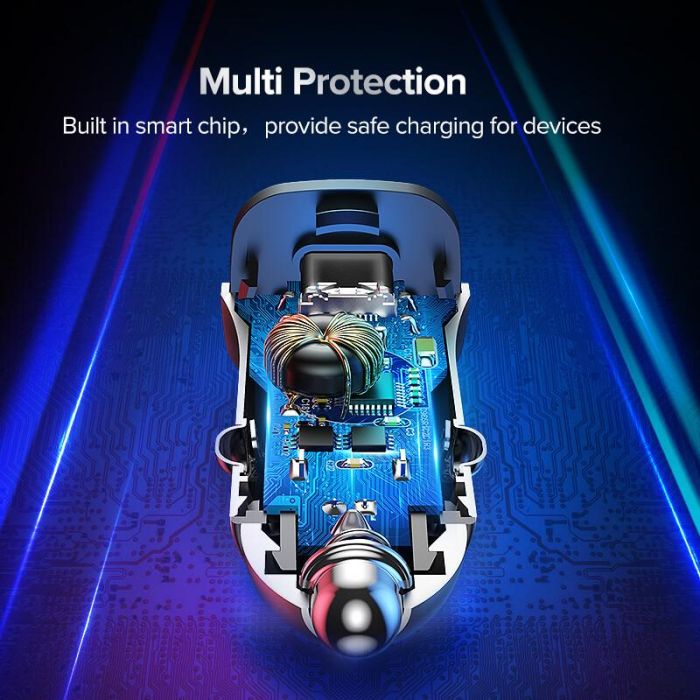 Ugreen avtopolnilec USB + USB-C PD 18W siv - box Ugreen avtopolnilec USB + USB-C PD 18W siv - box