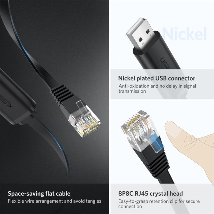 UGREEN USB-A na RJ45 konzolni kabel 1.5m - box UGREEN USB-A na RJ45 konzolni kabel 1.5m - box