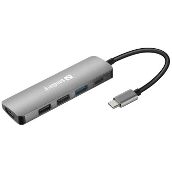 Sandberg USB-C priklopna postaja na HDMI + 3x USB 3.0 in Power Delivery 100W Sandberg USB-C priklopna postaja na HDMI + 3x USB 3.0 in Power Delivery 100W