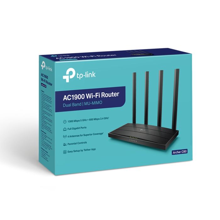 Archer C80 AC1900 Wireless MU-MIMO Wi-Fi usmerjevalnik Archer C80 AC1900 Wireless MU-MIMO Wi-Fi usmerjevalnik