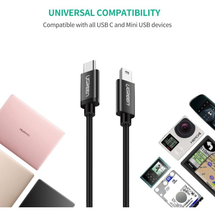 Ugreen kabel USB-C 2.0 (M) na Mini USB 5Pin moški - polybag Ugreen kabel USB-C 2.0 (M) na Mini USB 5Pin moški - polybag