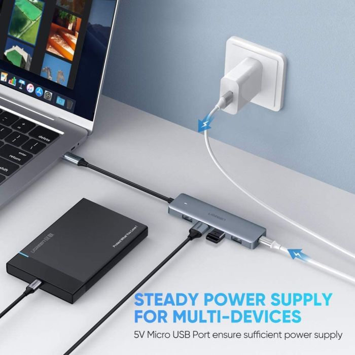 Ugreen Hub USB-C 4 portni - box Ugreen Hub USB-C 4 portni - box