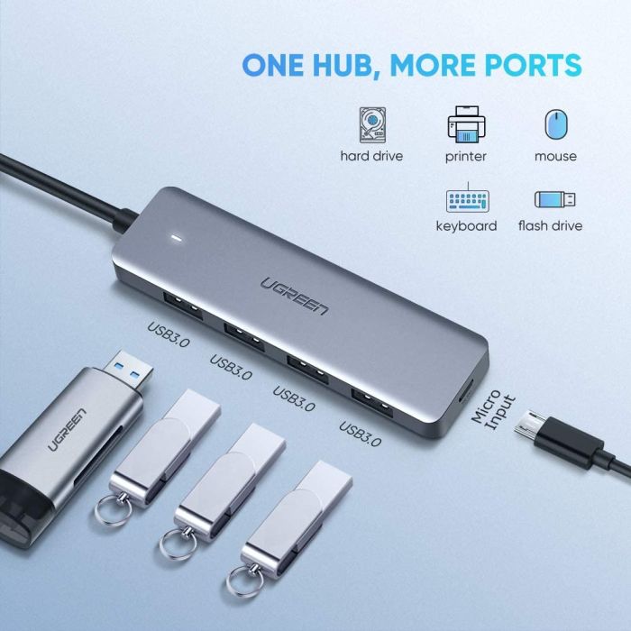 Ugreen Hub USB-C 4 portni - box Ugreen Hub USB-C 4 portni - box